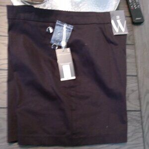 NEW WORTHNIGTON Women's TWILL Shorts Size 12 BLACK GOLD BUTTONS 4.5" IN